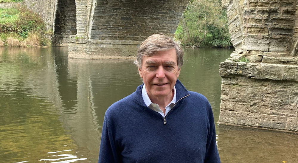Philip Dunne MP by the River Teme in Ludlow