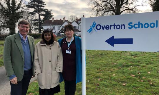Overton School: (L to R) Philip Dunne MP with Farah Quinn, Principal and Lisa Roberts, Autism Strategic Lead