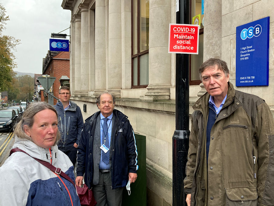 Local Town Councillor Hilary Luff pictured with Philip Dunne MP and Shropshire Councillors Lee Chapman and David Evans