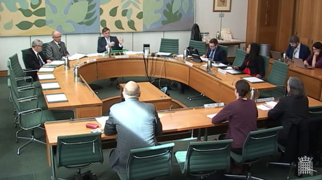 Philip Dunne MP chairs a meeting of the Environmental Audit Committee