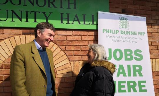 Philip Dunne MP at the Bridgnorth Jobs Fair 2019