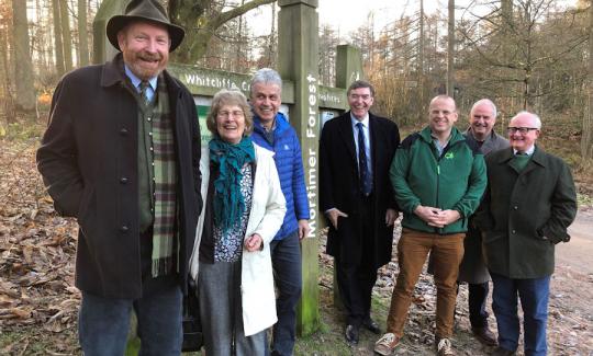 Philip Dunne MP meets Chair of the Forestry Commission, Sir Harry Studholme, to discuss plans for the future of Mortimer Forest.