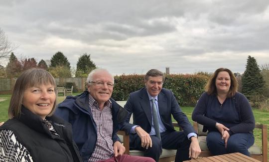 Philip Dunne MP with Whitfield House owner Sarah Astbury (right) and guests Alan and Susan